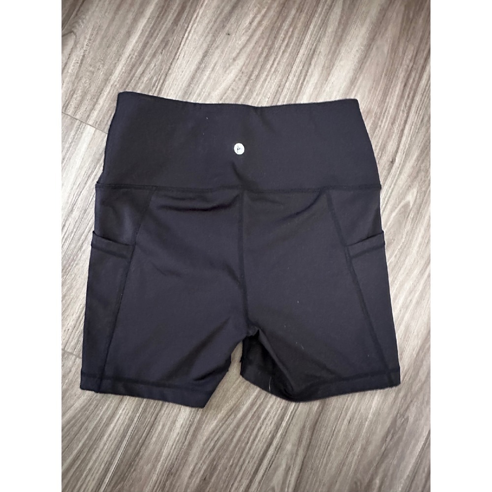 AVA Athletic Shorts High Waist Yoga Workout Pocket Bike Shorts Black - Picture 10 of 12